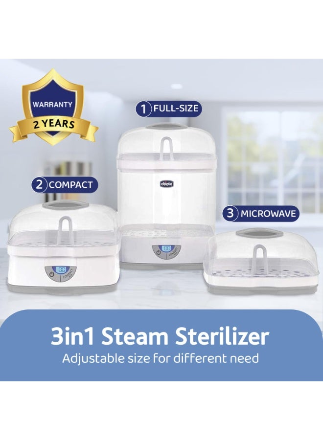 Chicco 3 in1 Steam Sterilizer | Microwave Safe | Sterilizes upto 6 Bottles | Kills 99.9% Of Germs | 24hrs Sterilization in 5 Mins | Auto Switch Off |Portable & Travel Friendly | 2 Years Warranty Cover - Image 5